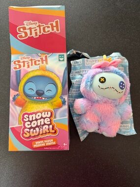 Disney Plush Stitch Snow Cone Swirl - Pastel Pink, Blue & Purple